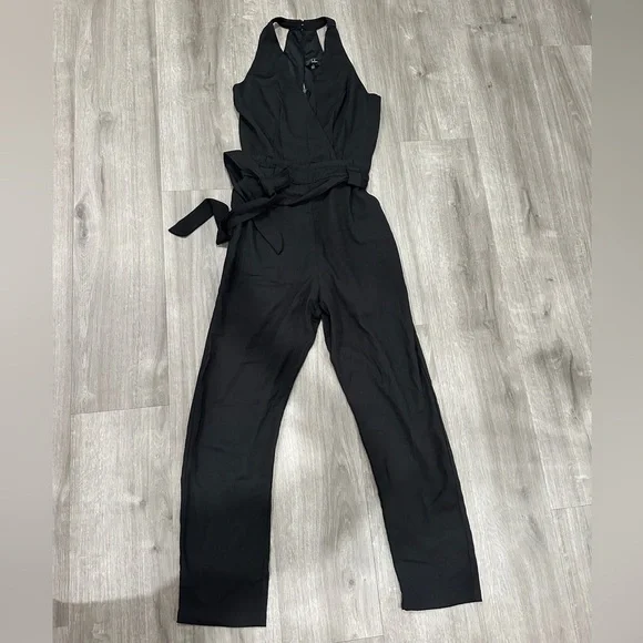 Lulus In the City Black Surplice Sleeveless Jumpsuit - Picture 6 of 9